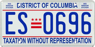 DC license plate ES0696