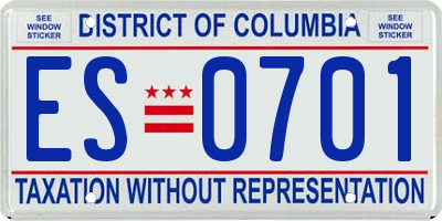 DC license plate ES0701