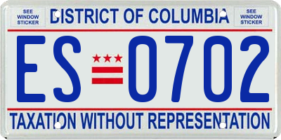 DC license plate ES0702