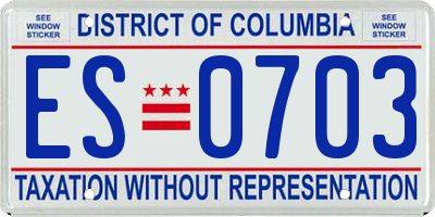 DC license plate ES0703