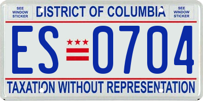 DC license plate ES0704