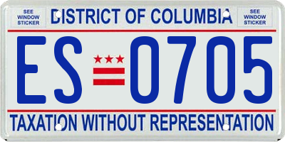 DC license plate ES0705