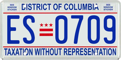 DC license plate ES0709