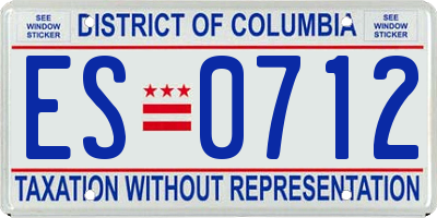 DC license plate ES0712
