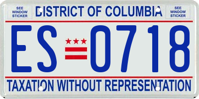 DC license plate ES0718