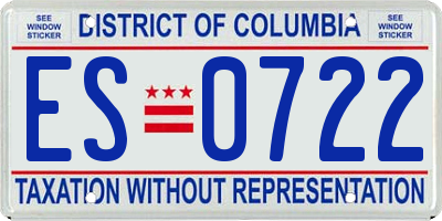 DC license plate ES0722