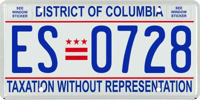DC license plate ES0728