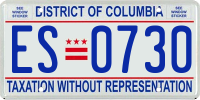 DC license plate ES0730