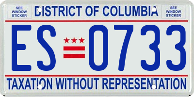 DC license plate ES0733