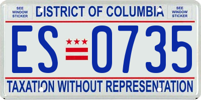 DC license plate ES0735
