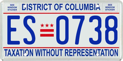 DC license plate ES0738