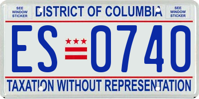 DC license plate ES0740