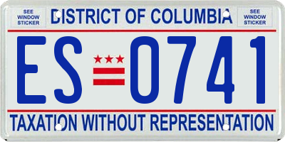 DC license plate ES0741