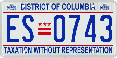 DC license plate ES0743