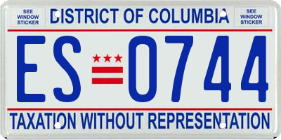 DC license plate ES0744