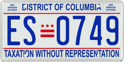 DC license plate ES0749