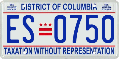 DC license plate ES0750