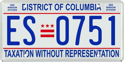 DC license plate ES0751
