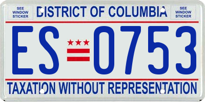 DC license plate ES0753