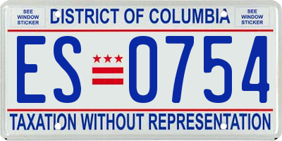 DC license plate ES0754