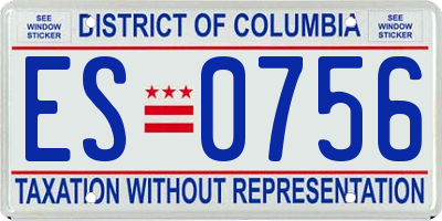 DC license plate ES0756