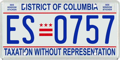 DC license plate ES0757