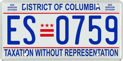 DC license plate ES0759