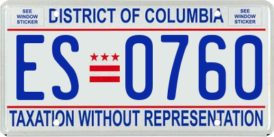 DC license plate ES0760
