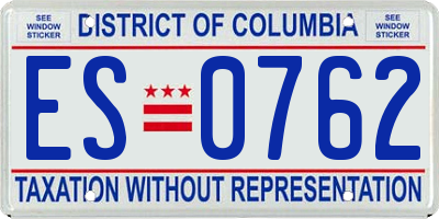 DC license plate ES0762
