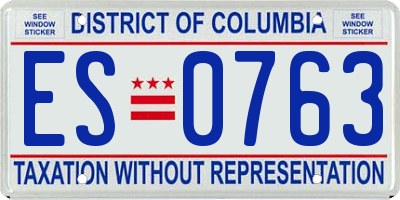 DC license plate ES0763
