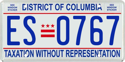 DC license plate ES0767