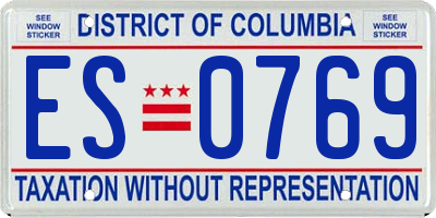 DC license plate ES0769