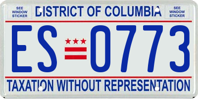 DC license plate ES0773