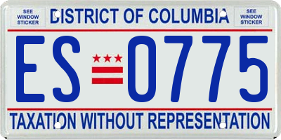 DC license plate ES0775