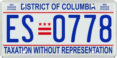 DC license plate ES0778