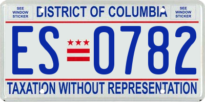 DC license plate ES0782