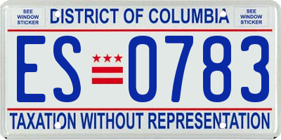 DC license plate ES0783