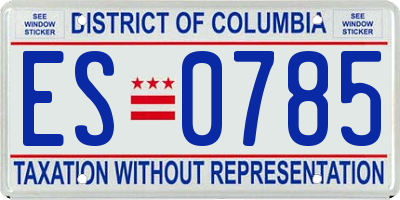 DC license plate ES0785