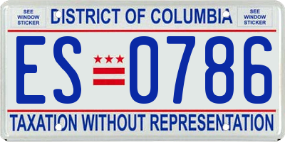 DC license plate ES0786