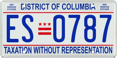 DC license plate ES0787