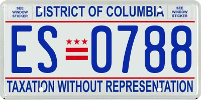 DC license plate ES0788