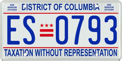 DC license plate ES0793