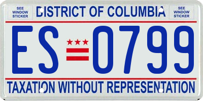 DC license plate ES0799