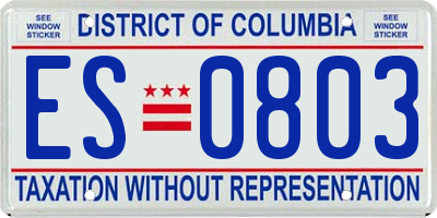 DC license plate ES0803