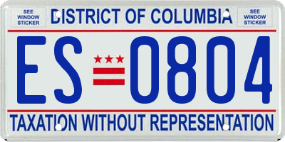 DC license plate ES0804