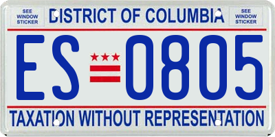 DC license plate ES0805