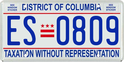 DC license plate ES0809