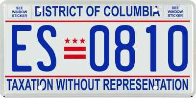 DC license plate ES0810