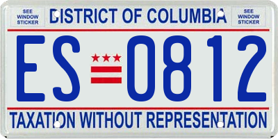 DC license plate ES0812
