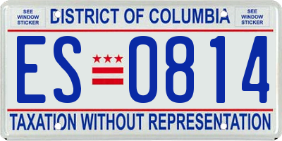 DC license plate ES0814